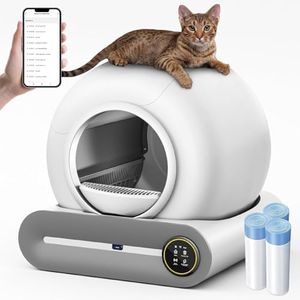 Selbstreinigende Katzentoilette Elektrisch Cat Litter Box Self Cleaning Automatisches Katzenklo XXL mit APP Elektrisches Katzenklo Geschlossen für Große Katzen (Type A)