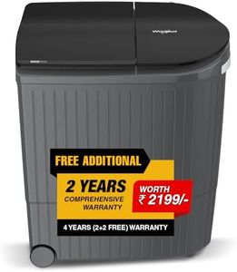 Whirlpool 9 Kg 5 Star Semi-Automatic Top Loading Washing Machine (HYDROWASH ELITE 9.0 MIDNIGHT GREY(10YR), 3D Wave Technology)