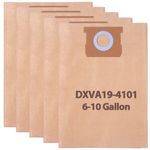 5 Pack DXVA19-4101 Disposable Dust Filter Bags Replacement for DEWALT Shop Vac 6-10 Gallon Wet/Dry Vacuum Models: DXV06P, DXV09P, DXV10P, DXV10S, DXV10SA