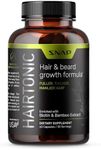 Hair Growth Supplement - Promotes Hair Regrowth, Stops Hair Loss & Boosts Beard Growth with Biotin, Kelp, Bamboo & More for Skin, Nails & Hair (60 Capsules)