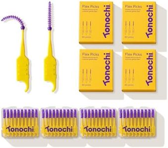 Tonochi Flex Picks Soft Silicone Dental Picks for Teeth Cleaning, Disposable Interdental Brushes, Gentle on Sensitive Gums, Metal-Free, 320 Count with Travel Cases