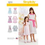 Simplicity 1211 Girl's Dress Sewing Patterns, Sizes KS (7-14)