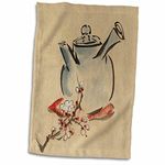 3dRose Towel, Image of Asian Teapot With Floral Painting