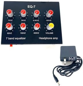 EQ-7 Audio Signal Headset Amplifier 7-Band EQ Equalizer 2 Channel Digital Sound Equalizer +12V Power Adapter