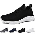 ziitop Mens Slip On Running Shoes Womens Walking Tennis Gym Athletic Shoes Breathable Lightweight Comfortable Fashion Non Slip Sneakers for Men Women Black/White