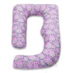 COOZLY G Shape Belly Back Pregnancy Pillow | G Shape Maternity Pillow with 100% Cotton Removable Covers | G Pregnancy Sleeping Pillow (Strawberry)