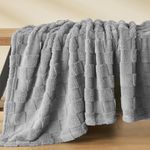 NEWCOSPLAY Super Soft Throw Blanket Grey Premium Silky Flannel Fleece 3D Checkered Lightweight Bed Blanket All Season Use (Grey Checkered, Throw(40"x50"))