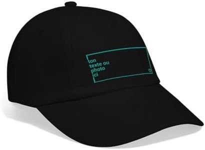 Spreadshirt Créez Votre Casquette Classique Personnalisé avec Texte ou Photo Imprimée Casquette Classique, Taille Unique, Noir/Noir