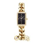 Fastrack Vyb Prodigy Quartz Analog Black Dial Gold Chain Strap Watch for Women-FV60048YM01W