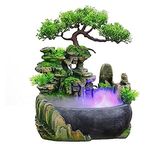 Indoor Relaxation Desktop Fountain Waterfall, Zen Meditation Indoor Waterfall Feature with Automatic Pump, Illuminated Colorful Atomizer for Home Decor [Energy Class A]