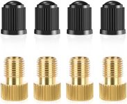 Brass Presta Valve Adapter to Convert Presta to Schrader and Inflate Tires with Standard Bicycle Pump, Air Pump Or Air Compressor (8-Piece from Ptiysta)