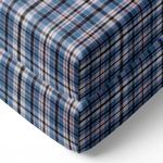 Bacati Crib Fitted Sheet, Blue Plaids Yarn Dyed (Pack of 2)