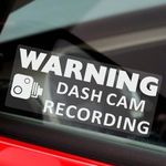 1 x Warning DASH CAM Recording- 200mm - WINDOW Stickers Vehicle Security Dash Cam Signs CCTV Car Van Truck Taxi Mini Cab Bus Coach Go Pro DC1