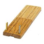 WE Games Mini Cribbage Set - Folding Wooden 2 Track Board with Metal Pegs