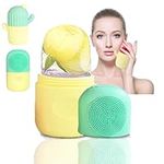 KASESSS 2Pieces Ice Face Roller, Reusable Massage Face Ice Roller, Silicone Face Icer Mold, Ice Holder for Face Eyes Neck, Face Ice Cubes, Facial Skin Care Tools for Eliminate Puffiness Shrink Pores