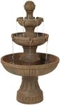 Ravenna Italian Outdoor Floor Bubbler Fountain and Waterfalls 43" High 3 Tiered Cascading for Garden Patio Backyard Deck Home Lawn Porch House Relaxation Exterior Balcony - John Timberland