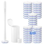 Topo Bear Disposable Brush Holder Set with 40 Refills Disposable Cleaning System for Bathroom