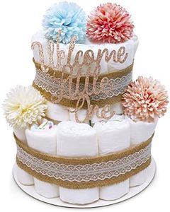 MilaBoo® - Torta di pannolini vintage neutro, in stile boho, regalo per nascita o battesimo