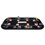 YUZPKRSI 3 in 1 Poker Table Top, Texas Hold'em Poker Card Tabletop Layout with Reversible Black Felt, Foldable Poker Table Craps Mat with Cup Holders, Carrying Bag for Poker/Blackjack/Craps