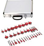 ISC Combo Set 35Pcs Router Bit Set 8mm Shank With A Professional Suit Case. Rotary Tool (8 mm)