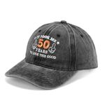 J.Ehonace “It Took Me 50 Years to Look This Good” Embroidered 50th Birthday Baseball Cap – Black, for Men and Women