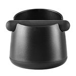 Cafemasy Espresso Coffee Knock Box, ABS Round Coffee Grounds Container with Detachable Knock Bar and Anti-Slip Gasket (Black)