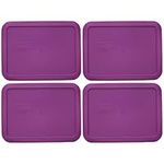 Pyrex 7210-PC 3-cup Thistle Purple Food Storage Replacement Lids - 4 Pack