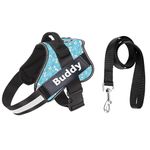 Aik India Reflective Dog Harness and Leash for Medium Size Dogs, No Pull Chest Body Belt for Dogs with Nylon Handle for Better Control (Medium : 14-23KG Dogs, Sky Blue)