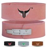 Mytra Fusion Leather Weight lifting power lifting back support belt weight lifting belt men weight lifting belt women weightlifting belt (Small, Pink)