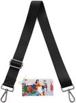 Senral Wide Purse Straps Replacement Crossbody Striped Straps Replacement Shoulder Strap with Gold Bucket (gun black clasp bag strap)