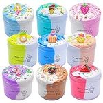 KMBTQRE Butter Slime Kit Two-Toned 9 Packed for Girl Boys Party Favors Toys, Stocking Stuffers for Kids 6 7 8 9 10 11 12 Years Old