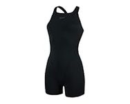 Speedo Women's ECO Endurance+ Legsuit, Comfortable Fit, Extra Coverage, 100% Chlorine Resistant Fabric, Black, 46