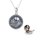 Skull/God Zeus/Raphael Necklace 925 Sterling Silver Goth Punk Skull Locket Necklace That Holds Pictures,Greek Myths Greek Amulet Jewelry Birthday Gift for Men Boys, Sterling Silver, No Gemstone