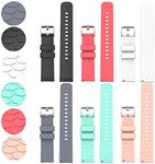 18mm Bands Compatible with Fossil Gen 6 42mm/ 5E 42mm/ Gen 4 Venture HR Bands Flexible Soft Silicone Wristband Replacement Bracelet Strap for Gen 6 42mm(not for Gen 6 44mm)/Q Venture Gen 4/Gen 3 Venture Smartwatch (6 Colors)