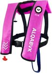 Aldabvk Adult Manual Inflatable Life Jacket M-33, Kayak Buoyancy Vest, Outdoor Water Sports, 330 pounds of Buoyancy, Adjustable seat Belt Size, 33 Grams of Carbon Dioxide Cylinder [Purplish red]