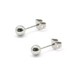 Artskin Ball Stud Earrings for Women Men Girls Earrings Titanium Hypoallergenic Earring Studs 3mm S925 Silver Round Ball Earrings for Sensitive Ears (3mm, Silver)