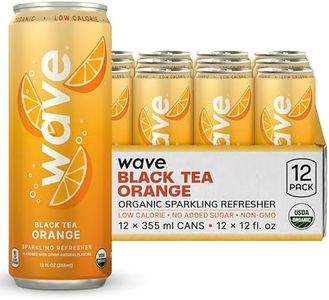 WAVE Sparkling Refreshers | Sparkling Juice | Organic Hydration | Low Calorie Drink | Lightly Carbonated Soda Alternative | No Added Sugar or Artificial Ingredients | Black Tea Orange | 12 Pack
