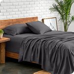 Bare Home King Sheet Set - 1800 Ultra-Soft Microfibre King Bed Sheets - Hydro-Brushed - Deep Pocket - 4 Piece Set - Fitted Sheet, Flat Sheet, and 2 Pillowcases - Bedding Sheets (King, Forged Iron)