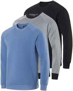 3 Pack: Men's Big and Tall Heavy weight King Size Fleece Long Sleeve Crew Neck Pullover Sweatshirt Sweater Soft Plush Active Breathable Athletic Workout Casual Warm Fashion Winter Work Set 1, 3X Tall