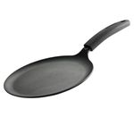 TRAMONTINA TITANEX 24cm Pre-Seasoned Cast Iron Dosa Tawa | Flat Surface with Raised Edges | for Dosa, Uttapam, Cheela, Paratha | Induction & Gas Compatible | Non-Slip Handle