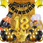 Party Propz 18th Birthday Decoration Items - 33 Pcs, 18 th Happy Birthday Decorations | Birthday Balloons for 18th | Foil, Metallic Balloons for Decoration