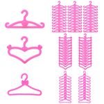 Miunana 70 Pcs Doll Hangers Set Clothes Hangers Kit for 11.5 Inch Girl Dolls Wardrobe Closet Accessories