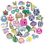 35 Pack Summer Shoe Charms for Croc Clog Accessories Pins for Girls Women Beach Shoe Charms Cute Hawaiian Charms for shoe Decorations Bracelet Wristbands Decoration Party Favors Gift