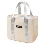 Lunch Bag Leakproof Reusable Insulated Lunch Bag for Men Picnic Cool Bag Waterproof Lunch Cooler Tote Bag for Adults, Men, Women and Children Work,Office, School,Picnics and Holidays Gifts Prime Beige