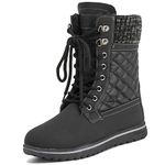 Polar Boot Womens Quilted Short Snow Winter Faux Fur Warm Durable Waterproof Boots - 8 - BLK41 AYC0528