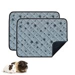 RIOUSSI Guinea Pig Cage Liners, Absorbent Washable Reusable Guinea Pig Fleece Bedding for Midwest and C&C Cages with Leakproof Bottom. Star Print, 17x23 Inch, 2 Pack