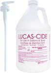 LUCAS-CIDE Salon & Spa Disinfectant, Multipurpose Surface Sanitizer, Bundle with Pump, 1 Gallon (Pink)