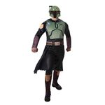 Star Wars Deluxe Adult Boba Fett Costume, Mens Halloween Costume - Officially Licensed Medium Black