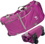 Bago Rolling Duffle Bag with Wheels - 31" 120L Foldable Weekender Bag, Waterproof Travel Duffel Bag, Heavy Duty Lightweight Duffle Bag for Traveling, Rolling Duffel Bag with Wheels (Pink)