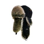 Alkaidstar Fur Winter Trapper Hat,Taslon Faux Fur Aviator Ski Trapper Trooper Pilot Hat,Snow Eskimo Hat with Ear Flaps for Men & Women